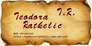 Teodora Ratkelić vizit kartica